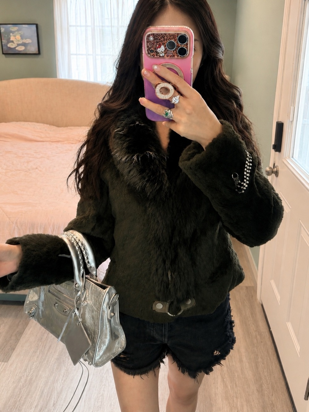 Vintage Rabbit Fur Jacket with Fox Fur Collar 🤎 - Picture 8 of 8
